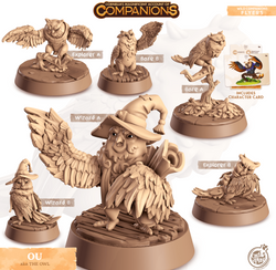 3D Printed Cast n Play Ou - Owl Companions 28mm 32mm D&D (Online Only)