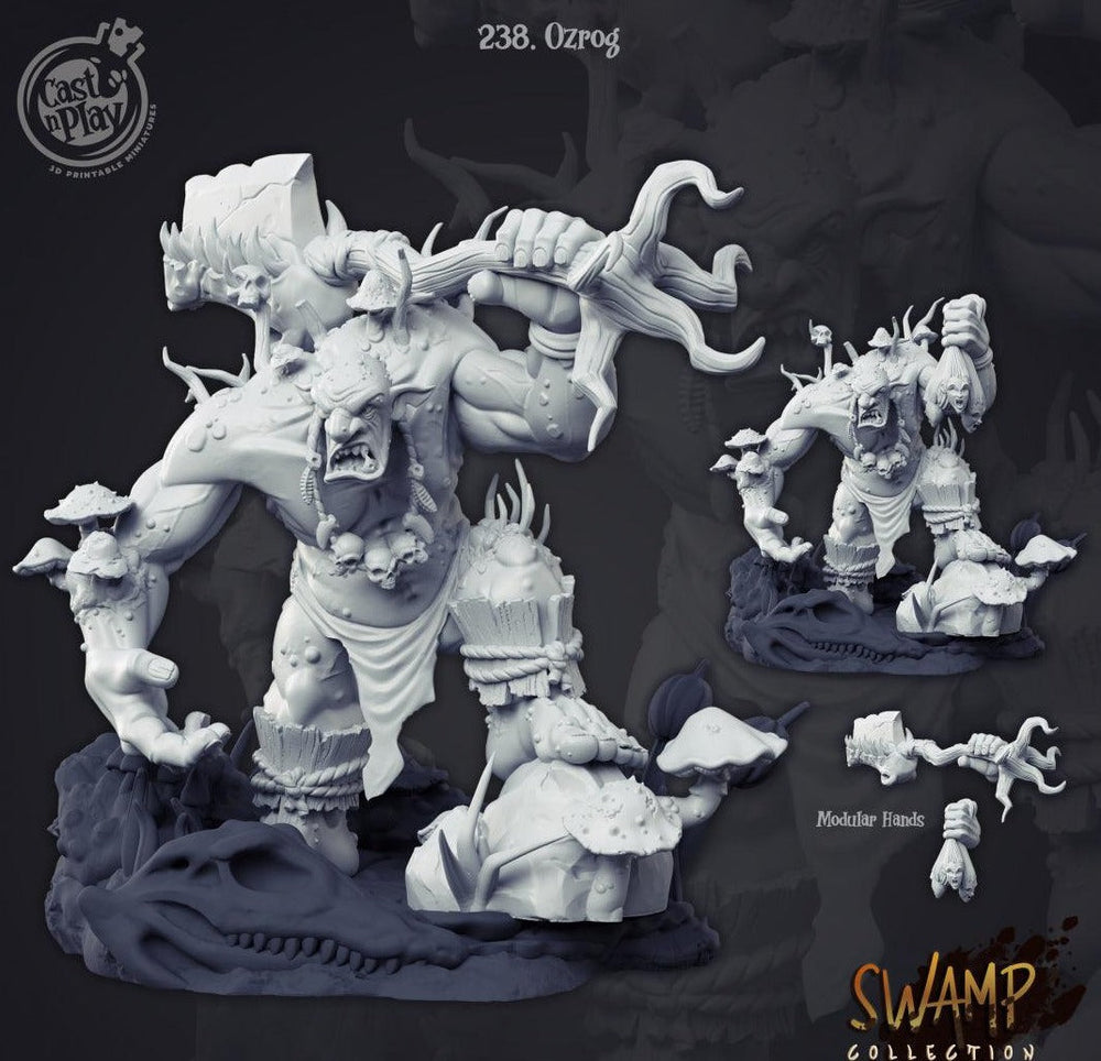 3D Printed Cast n Play Ozrog Troll Swamp Collection 28mm 32mm D&D (Online Only)