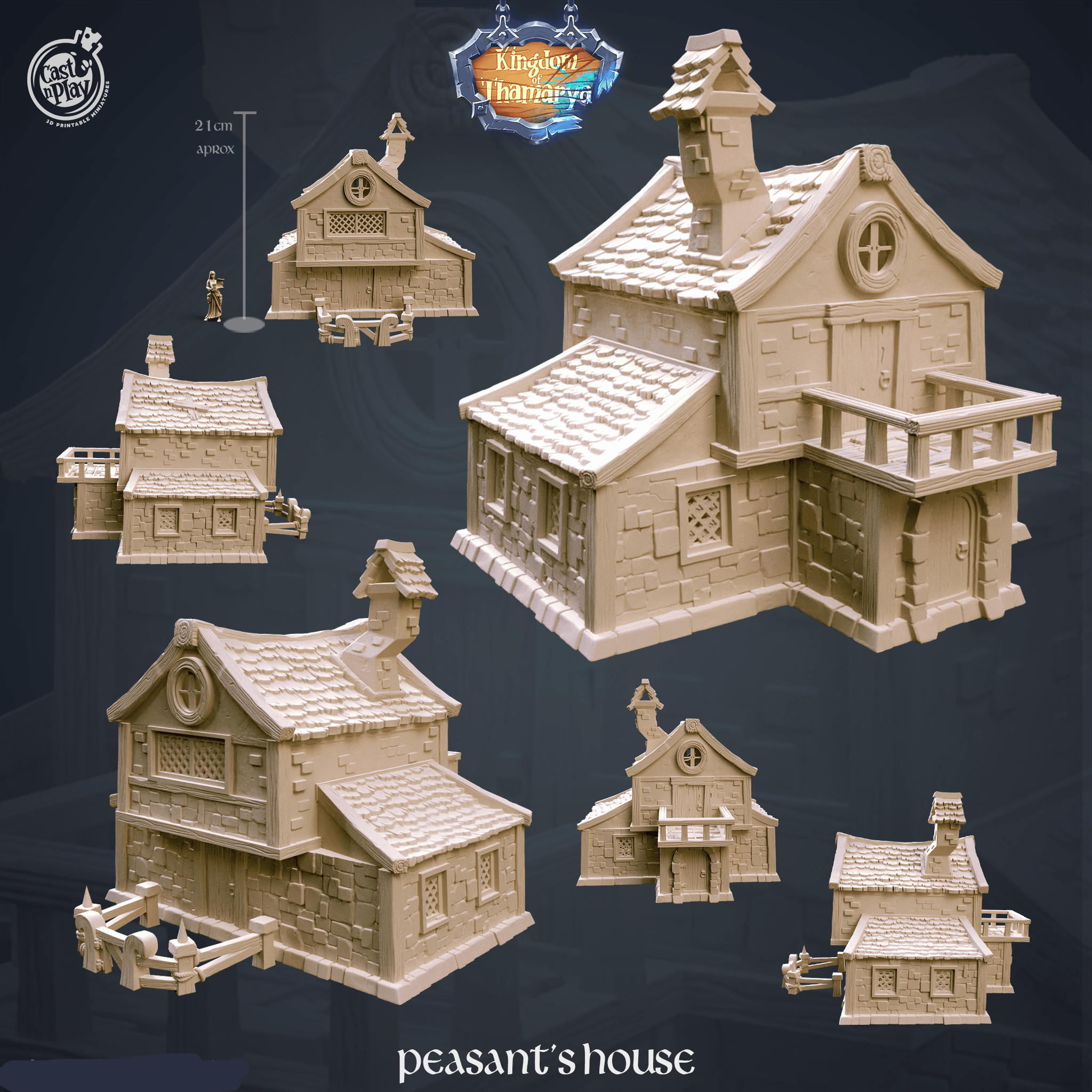 3D Printed Cast n Play Peasant's House Kingdom Of Thamarya 28mm 32mm D&D (Online Only)