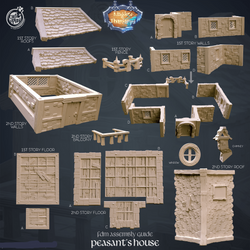 3D Printed Cast n Play Peasant's House Kingdom Of Thamarya 28mm 32mm D&D (Online Only)