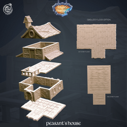3D Printed Cast n Play Peasant's House Kingdom Of Thamarya 28mm 32mm D&D (Online Only)