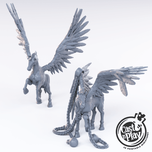 3D Printed Cast n Play - Pegasus 28mm 32mm D&D (Online Only)
