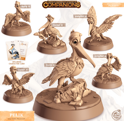 3D Printed Cast n Play Pelik - Pelican Companions 28mm 32mm D&D (Online Only)