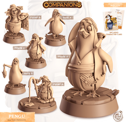 3D Printed Cast n Play Pengu - Peguin Companions 28mm 32mm D&D (Online Only)