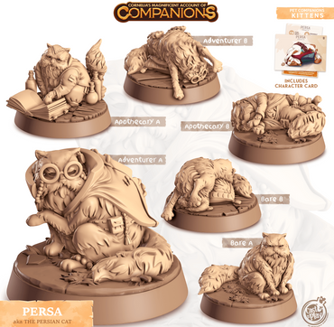 3D Printed Cast n Play Persa - Persian Cat Companions 28mm 32mm D&D (Online Only)