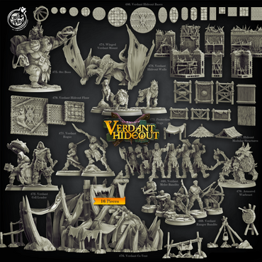 3D Printed Cast n Play Protection Dogs Verdant Hideout 28 32mm D&D (Online Only)