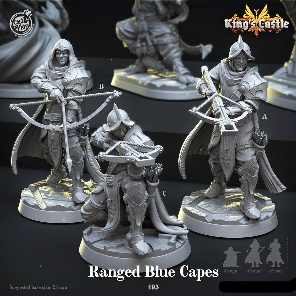 3D Printed Cast n Play Ranged Blue Capes 28mm 32mm D&D (Online Only)