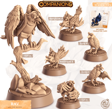 3D Printed Cast n Play Rav - The Raven Companions 28mm 32mm D&D (Online Only)