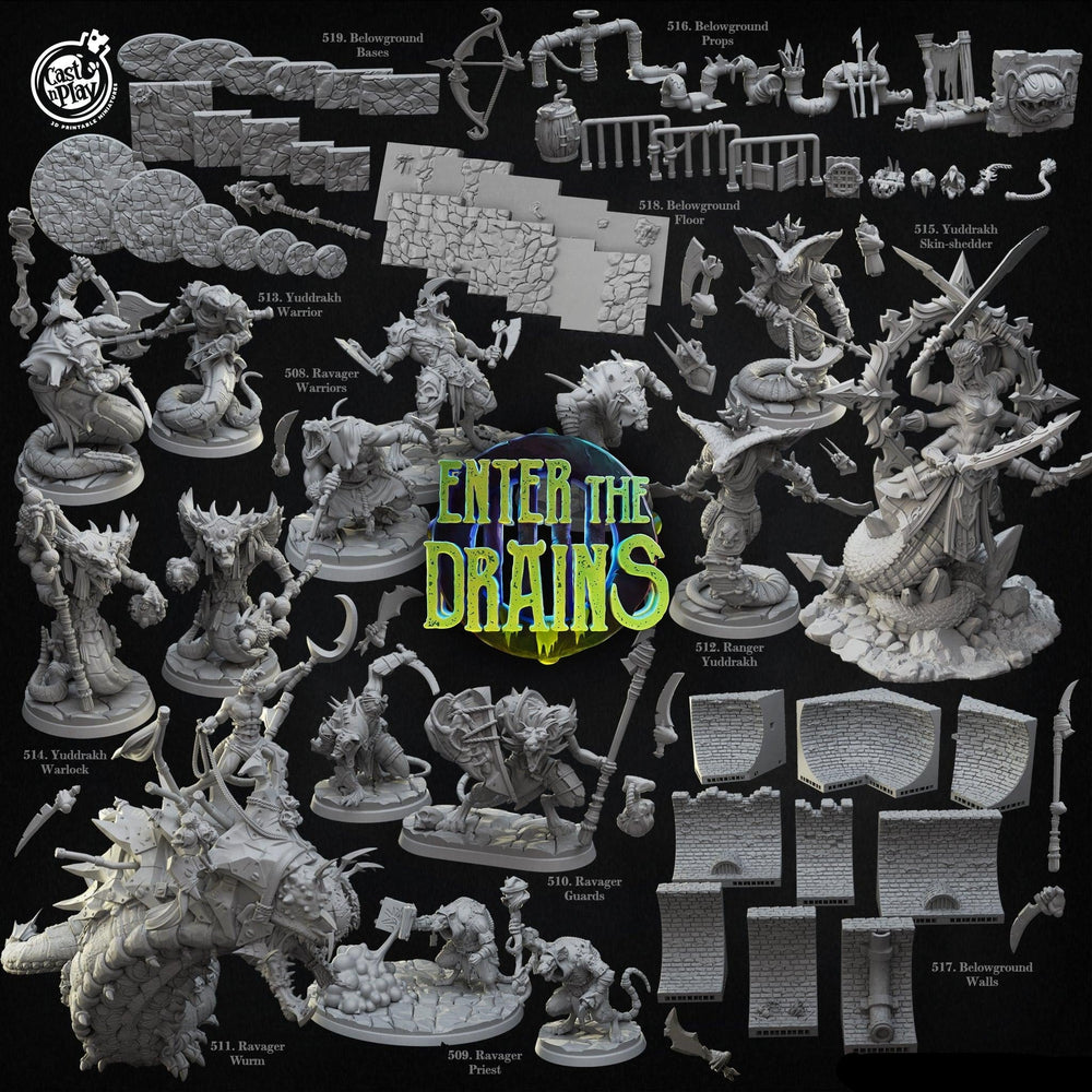 3D Printed Cast n Play Ravager Warriors Enter the Drains 28mm 32mm D&D (Online Only)