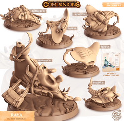 3D Printed Cast n Play Raya - Stingray Companions 28mm 32mm D&D (Online Only)