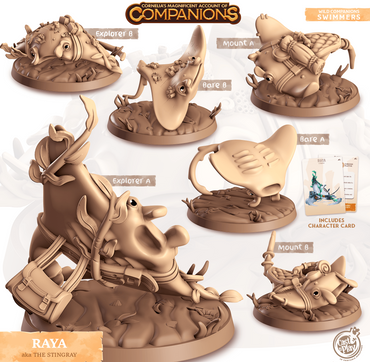 3D Printed Cast n Play Raya - Stingray Companions 28mm 32mm D&D (Online Only)