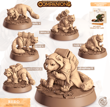 3D Printed Cast n Play Redd - Red Panda Companions 28mm 32mm D&D (Online Only)