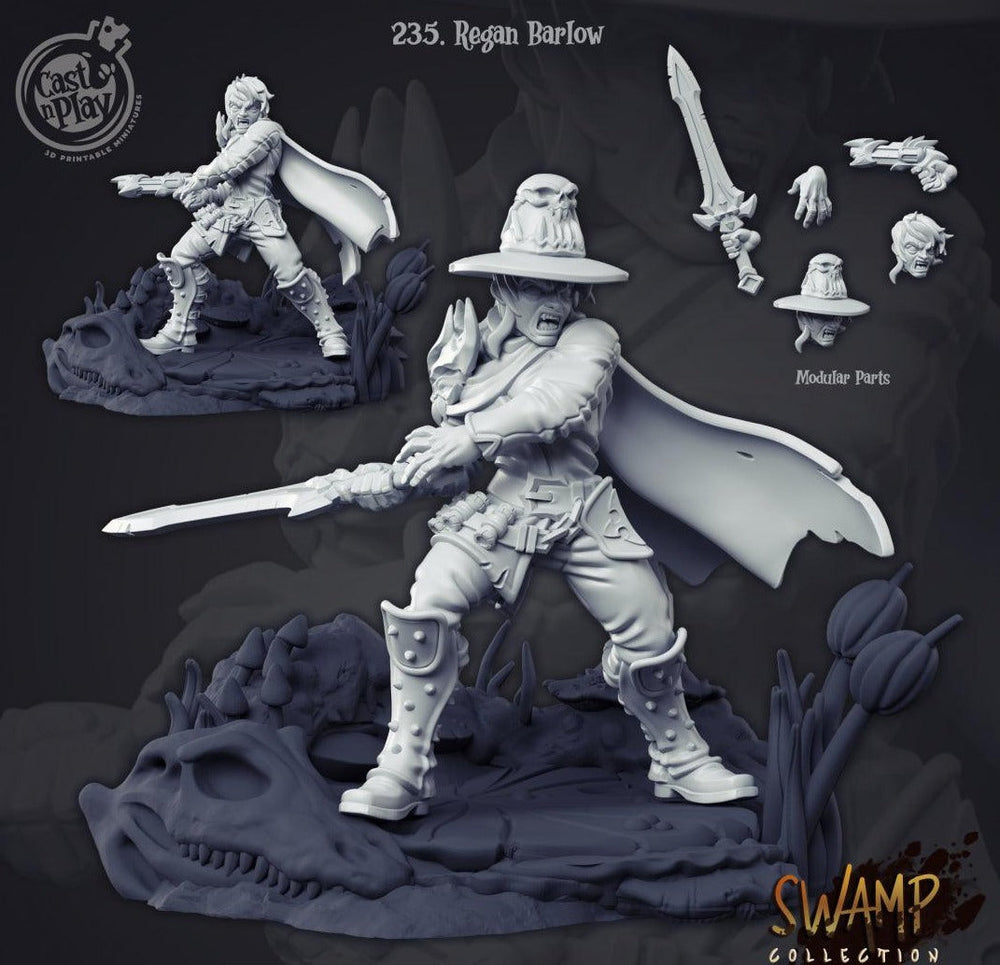 3D Printed Cast n Play Regan Barlow Swamp Collection 28mm 32mm D&D (Online Only)