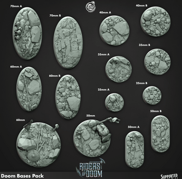 3D Printed Cast n Play Riders of Doom - Doom Bases 28mm 32mm D&D (Online Only)