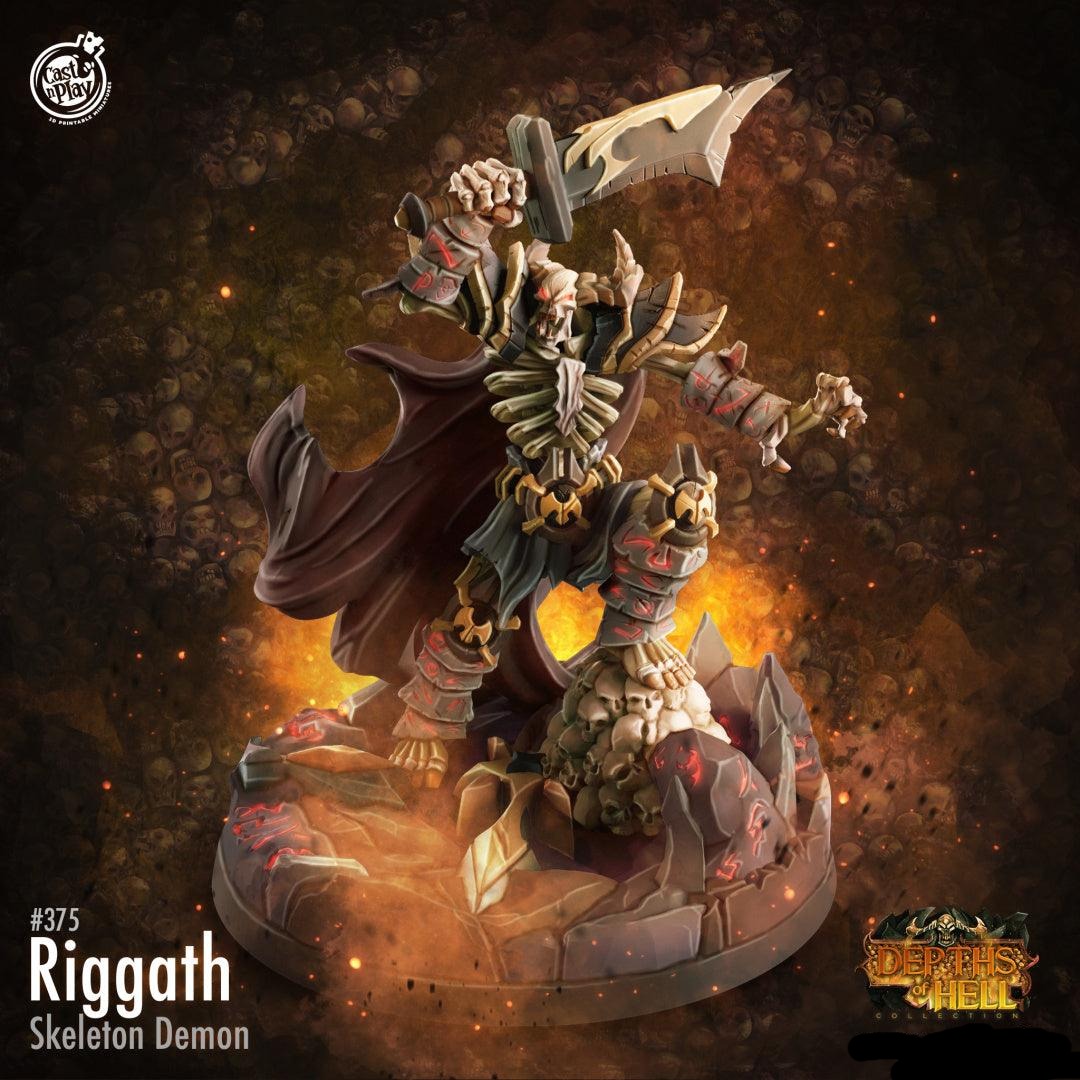 3D Printed Cast n Play Riggarth Skeleton Demon Depth of Hell 28mm 32mm D&D (Online Only)