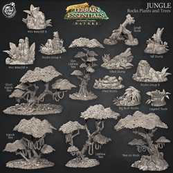3D Printed Cast n Play Rocks Plants and Trees Jungle Terrain Set Terrain Essentials Nature 28mm 32mm D&D (Online Only)