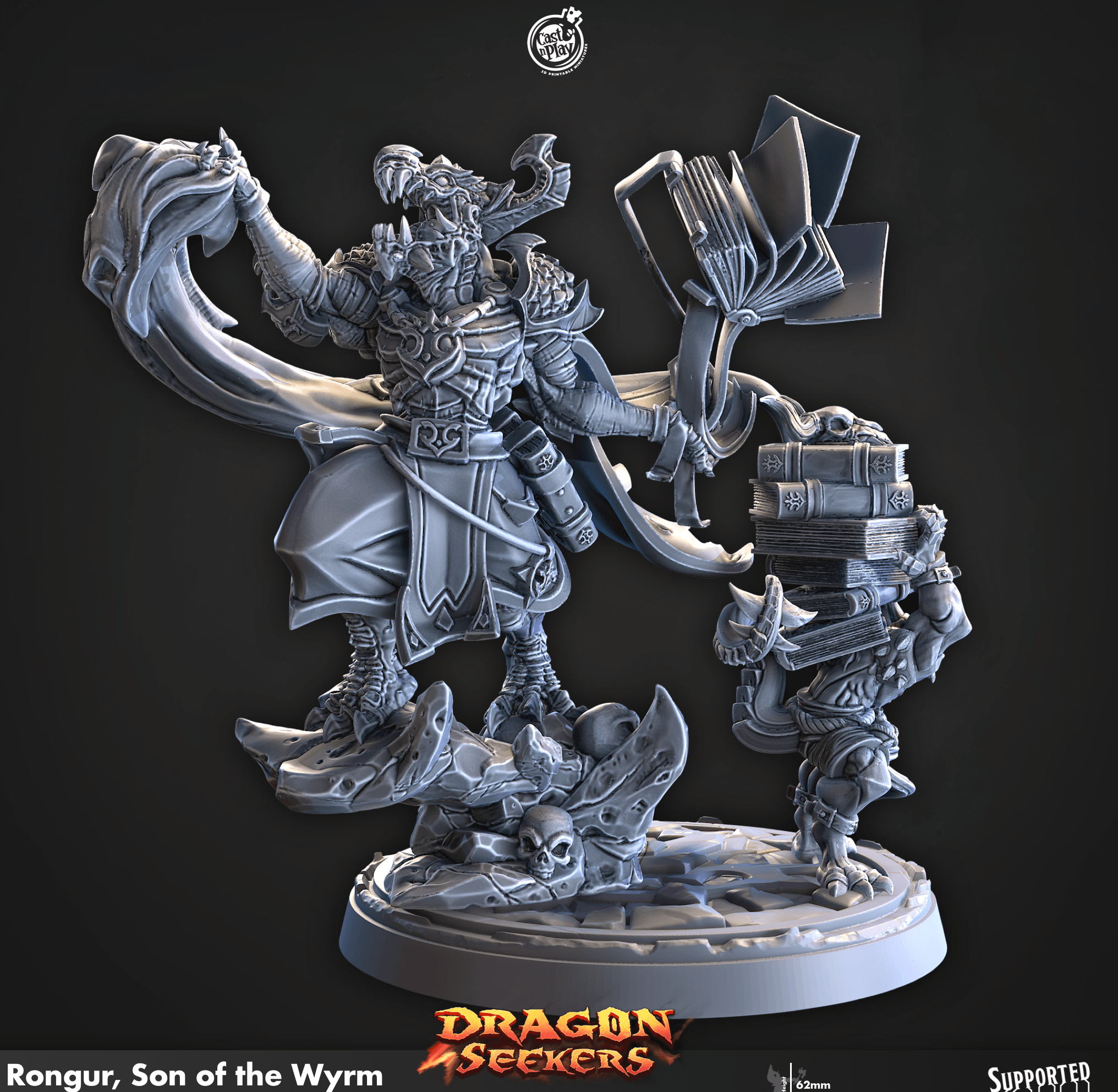3D Printed Cast n Play Rongur, Son of the Wyrm Dragon Seekers 28mm 32mm D&D (Online Only)