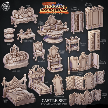 3D Printed Cast n Play Room and Studio Castle Set Terrain Essentials 28mm 32mm D&D (Online Only)