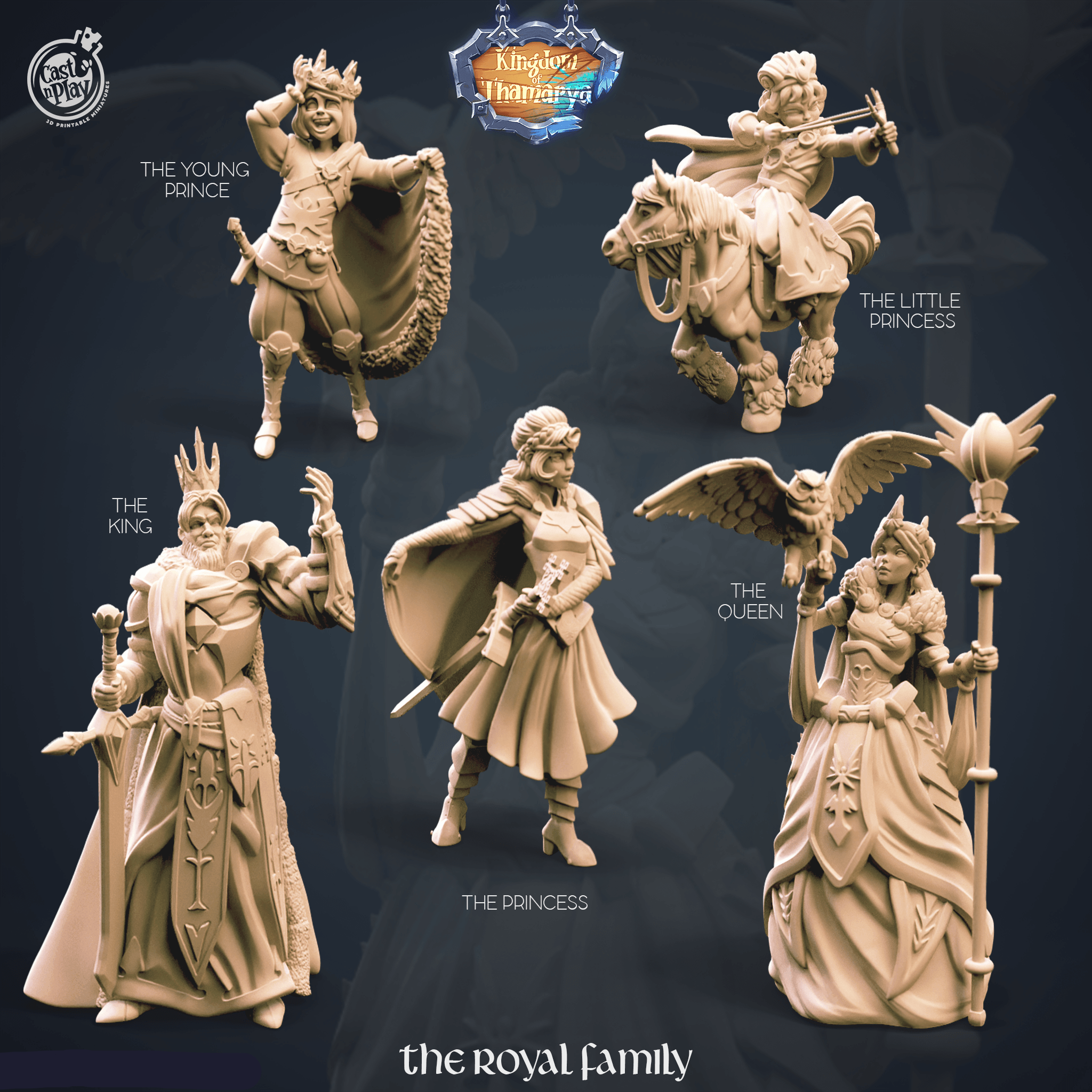 3D Printed Cast n Play Royal Family Pack Kingdom Of Thamarya 28mm 32mm D&D (Online Only)