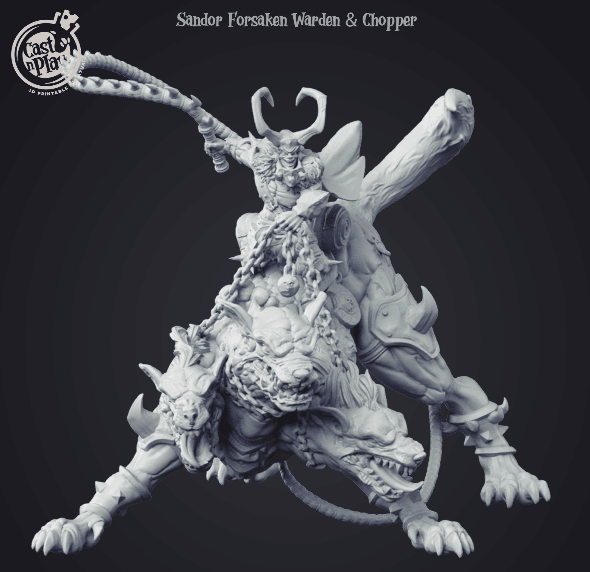 3D Printed Cast n Play - Sandor Forsaken Warden & Chopper 28mm 32mm D&D (Online Only)