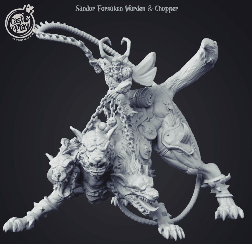 3D Printed Cast n Play - Sandor Forsaken Warden & Chopper 28mm 32mm D&D (Online Only)
