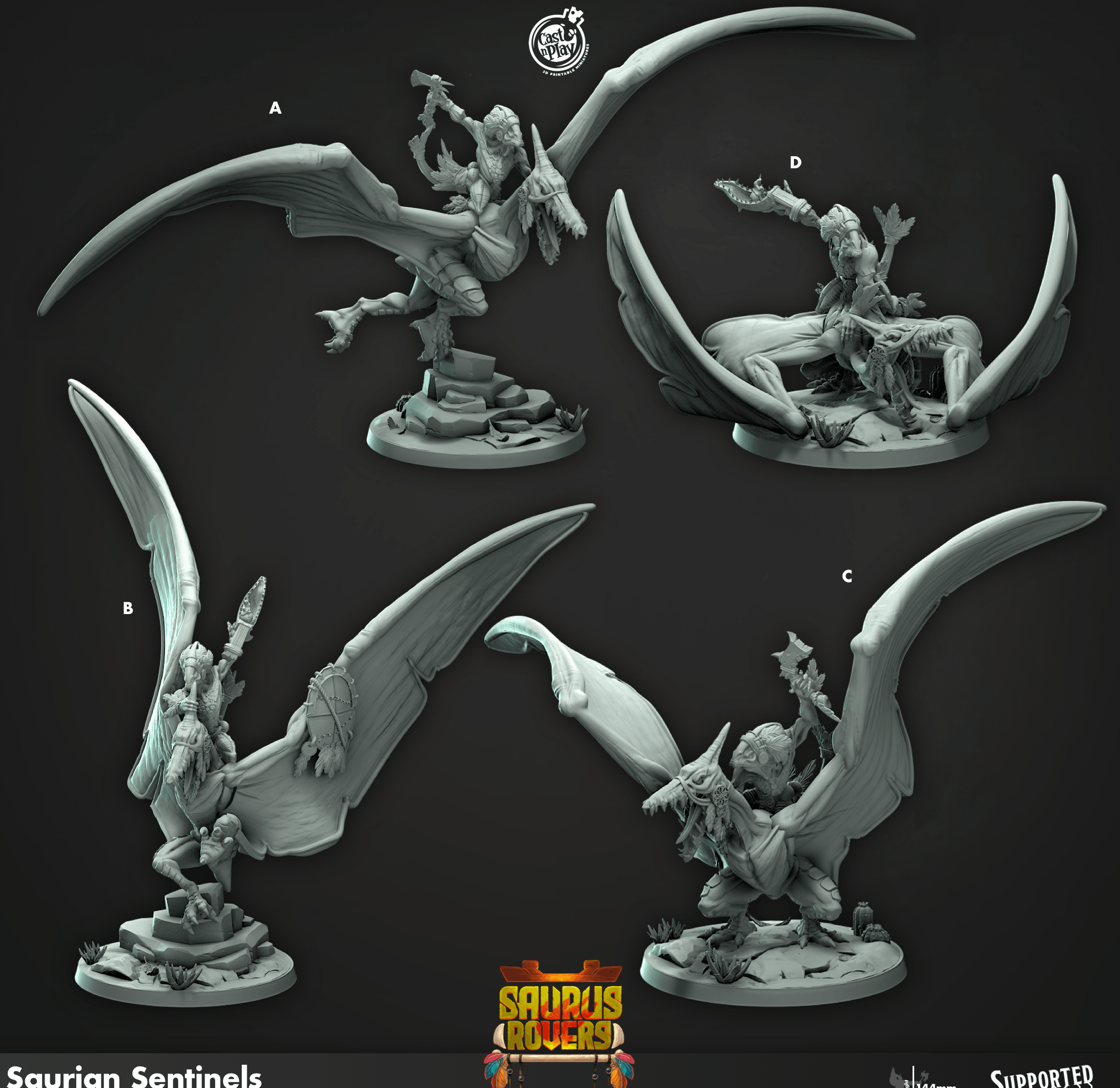 3D Printed Cast n Play Saurian Sentinels Saurus Rovers Set 28mm 32mm D&D (Online Only)
