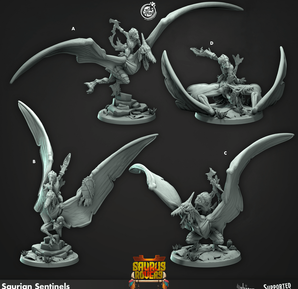 3D Printed Cast n Play Saurian Sentinels Saurus Rovers Set 28mm 32mm D&D (Online Only)