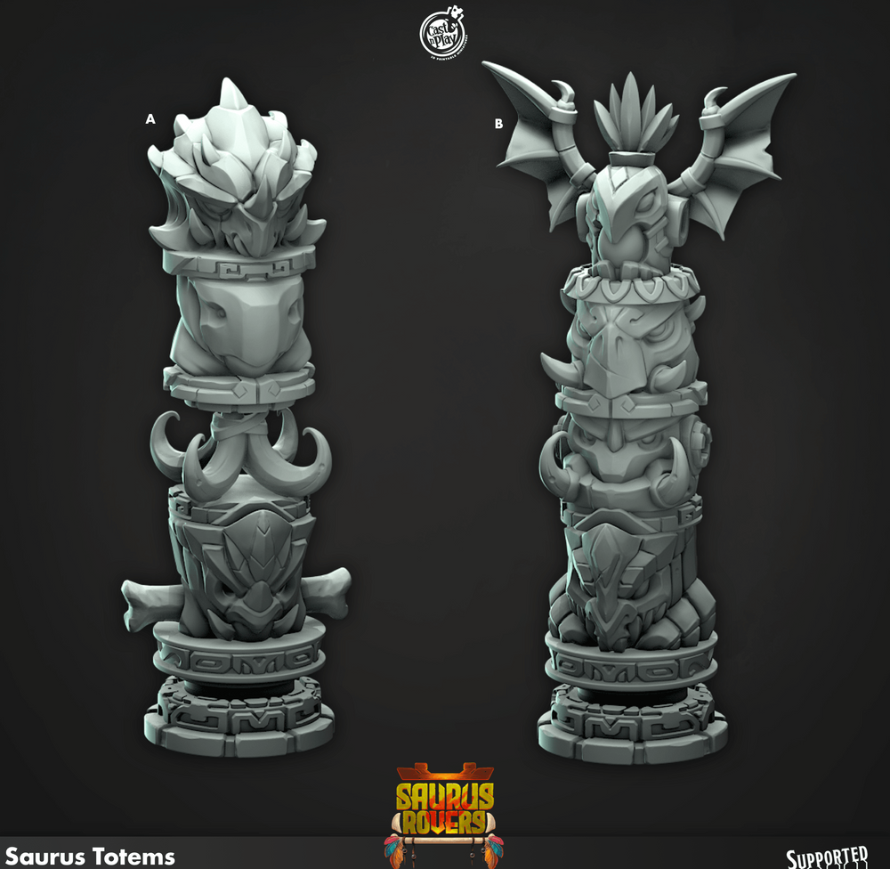 3D Printed Cast n Play Saurus Totems Saurus Rovers Set 28mm 32mm D&D (Online Only)