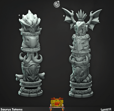 3D Printed Cast n Play Saurus Totems Saurus Rovers Set 28mm 32mm D&D (Online Only)