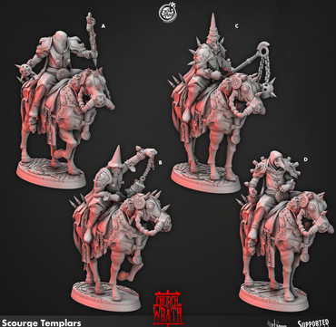 3D Printed Cast n Play Scourge Templars Church of Wrath 28mm 32mm D&D (Online Only)