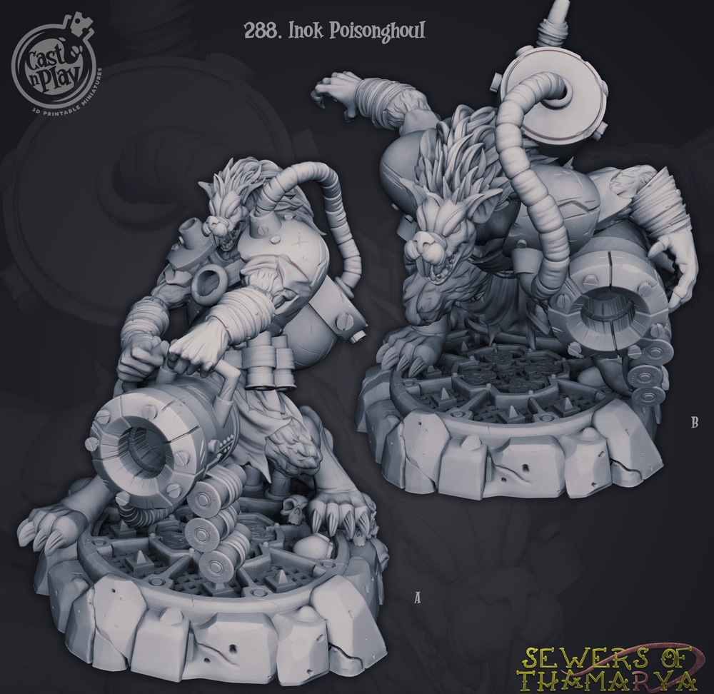 3D Printed Cast n Play Sewers of Thamarya - Inok Poisonghoul 28mm 32mm D&D (Online Only)