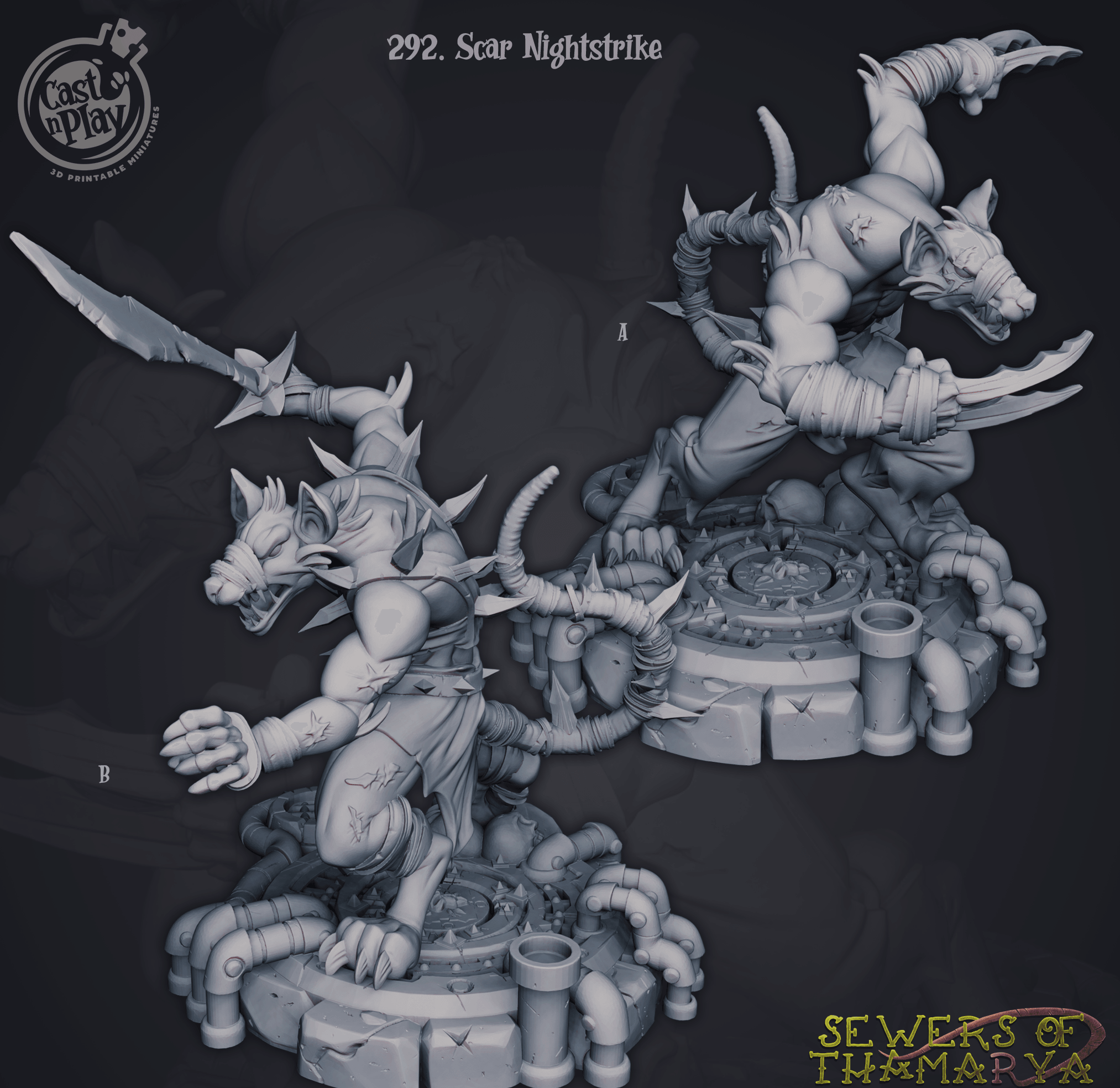 3D Printed Cast n Play Sewers of Thamarya - Scar Nightstrike 28mm 32mm D&D (Online Only)