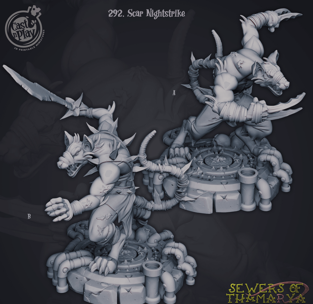 3D Printed Cast n Play Sewers of Thamarya - Scar Nightstrike 28mm 32mm D&D (Online Only)