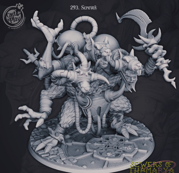 3D Printed Cast n Play Sewers of Thamarya - Screvek  28mm 32mm D&D (Online Only)