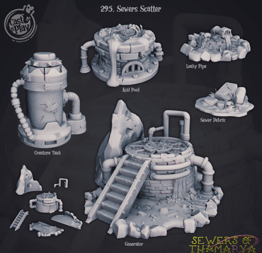 3D Printed Cast n Play Sewers of Thamarya - Sewer Scatter 28mm 32mm D&D (Online Only)