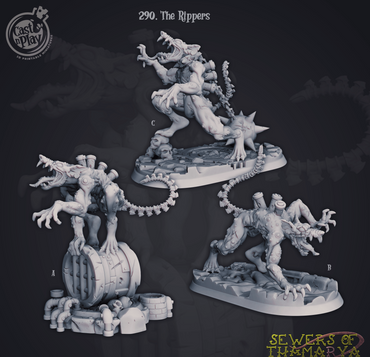 3D Printed Cast n Play Sewers of Thamarya - The Rippers 28mm 32mm D&D (Online Only)