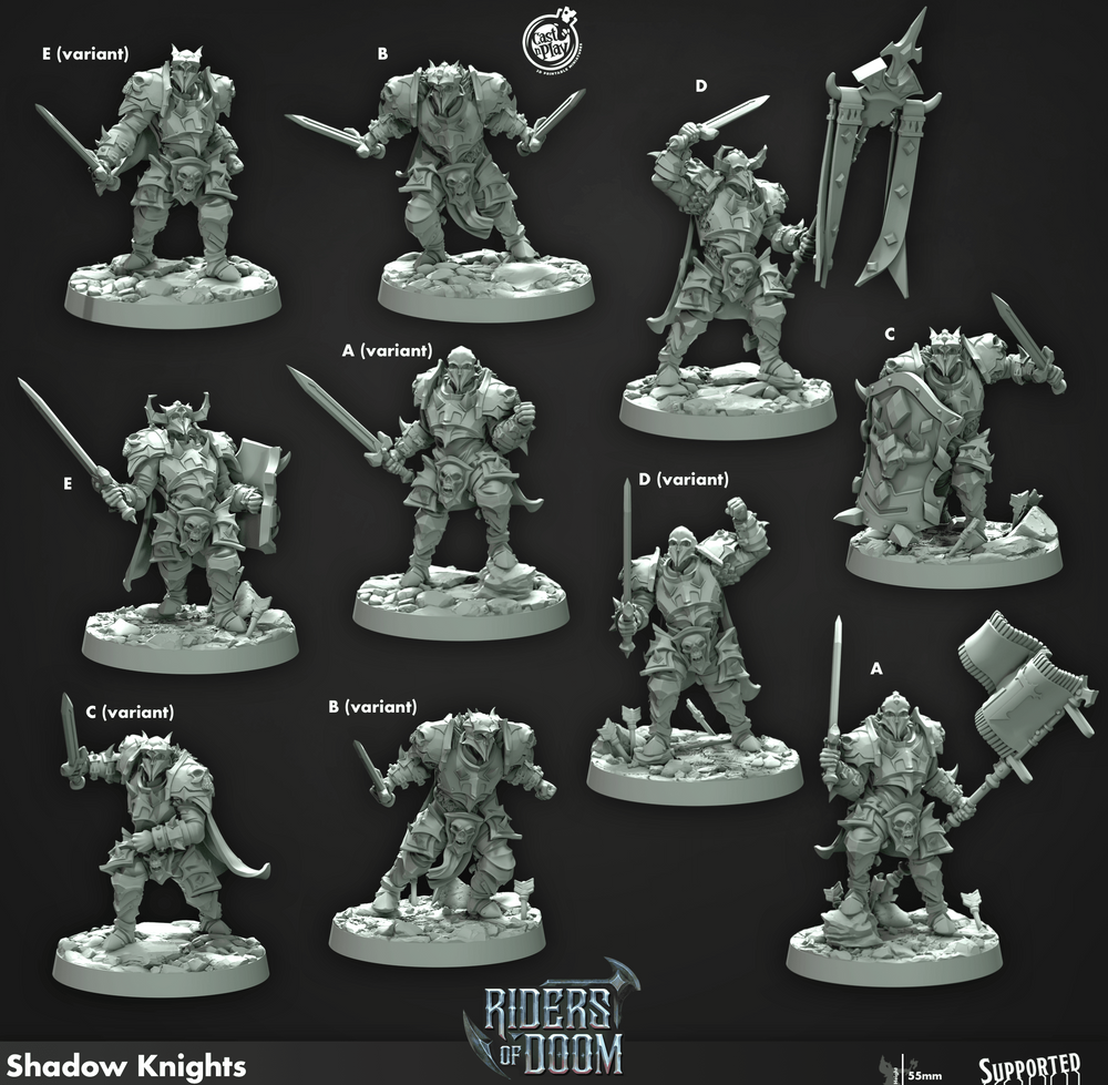 3D Printed Cast n Play Shadow Knights Riders of Doom Set 28mm 32mm D&D (Online Only)