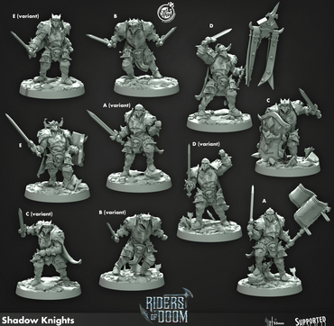 3D Printed Cast n Play Shadow Knights Riders of Doom Set 28mm 32mm D&D (Online Only)