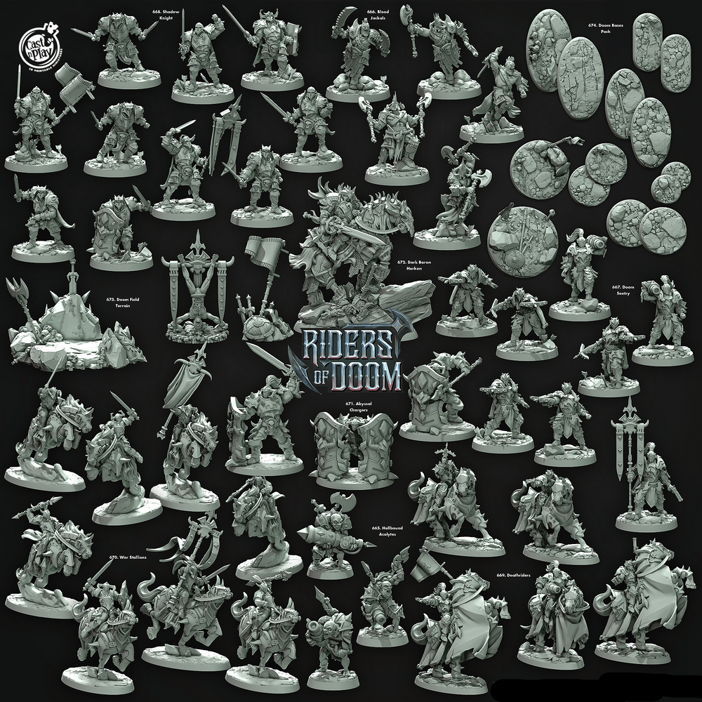 3D Printed Cast n Play Shadow Knights Riders of Doom Set 28mm 32mm D&D (Online Only)