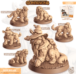 3D Printed Cast n Play Sheppar - Old English Shepherd Companions 28mm 32mm D&D (Online Only)