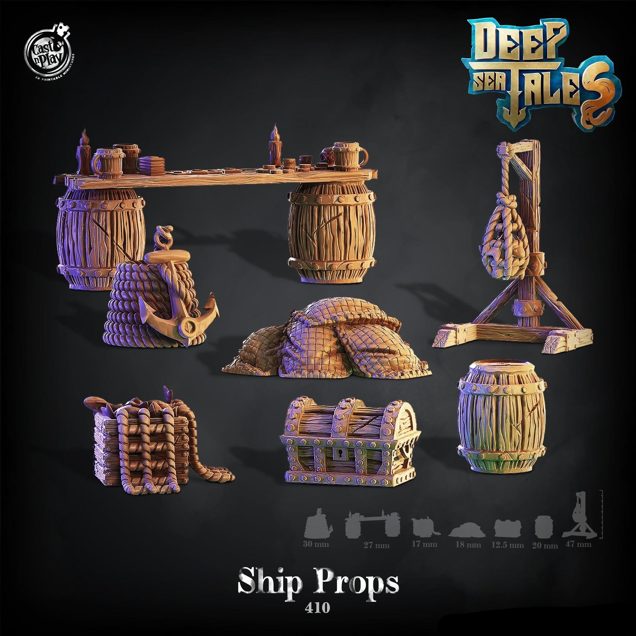 3D Printed Cast n Play Ship Props 28mm 32mm D&D (Online Only)