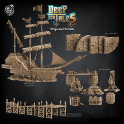 3D Printed Cast n Play Ship Props 28mm 32mm D&D (Online Only)