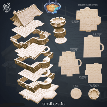 3D Printed Cast n Play Small Castle Kingdom Of Thamarya 28mm 32mm D&D (Online Only)