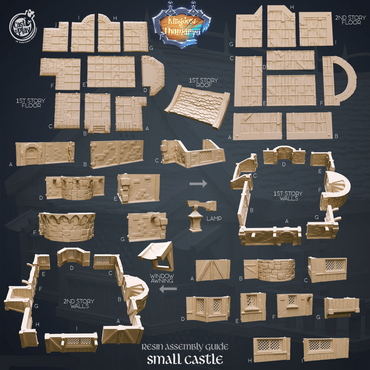 3D Printed Cast n Play Small Castle Kingdom Of Thamarya 28mm 32mm D&D (Online Only)