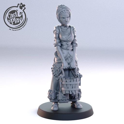 3D Printed Cast n Play Small Town Girl 28mm 32mm D&D (Online Only)