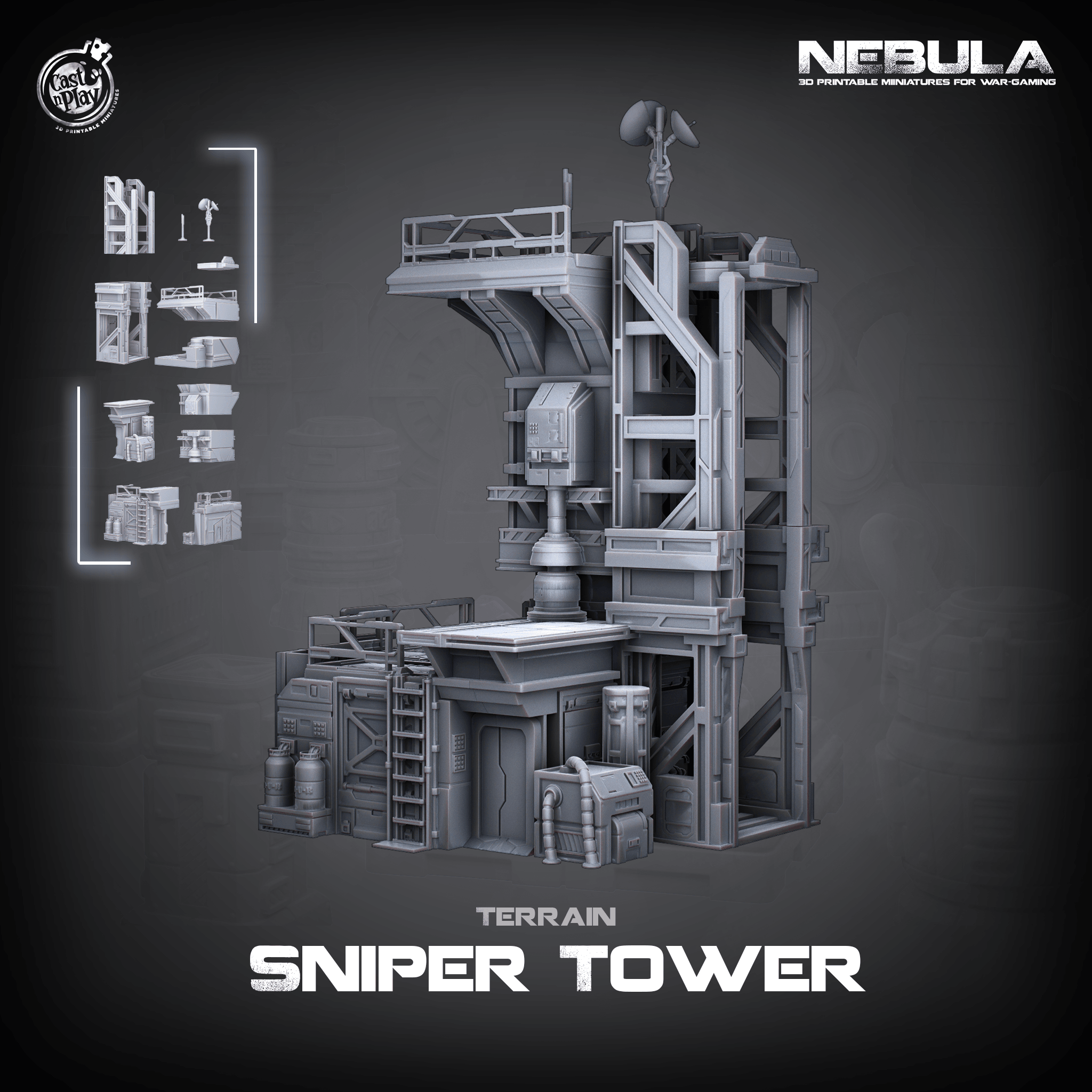 3D Printed Cast n Play SniperTower Nebula Origins 28mm 32mm D&D (Online Only)