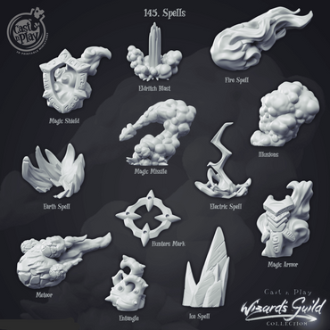 3D Printed Cast n Play Spells 28mm 32mm D&D (Online Only)