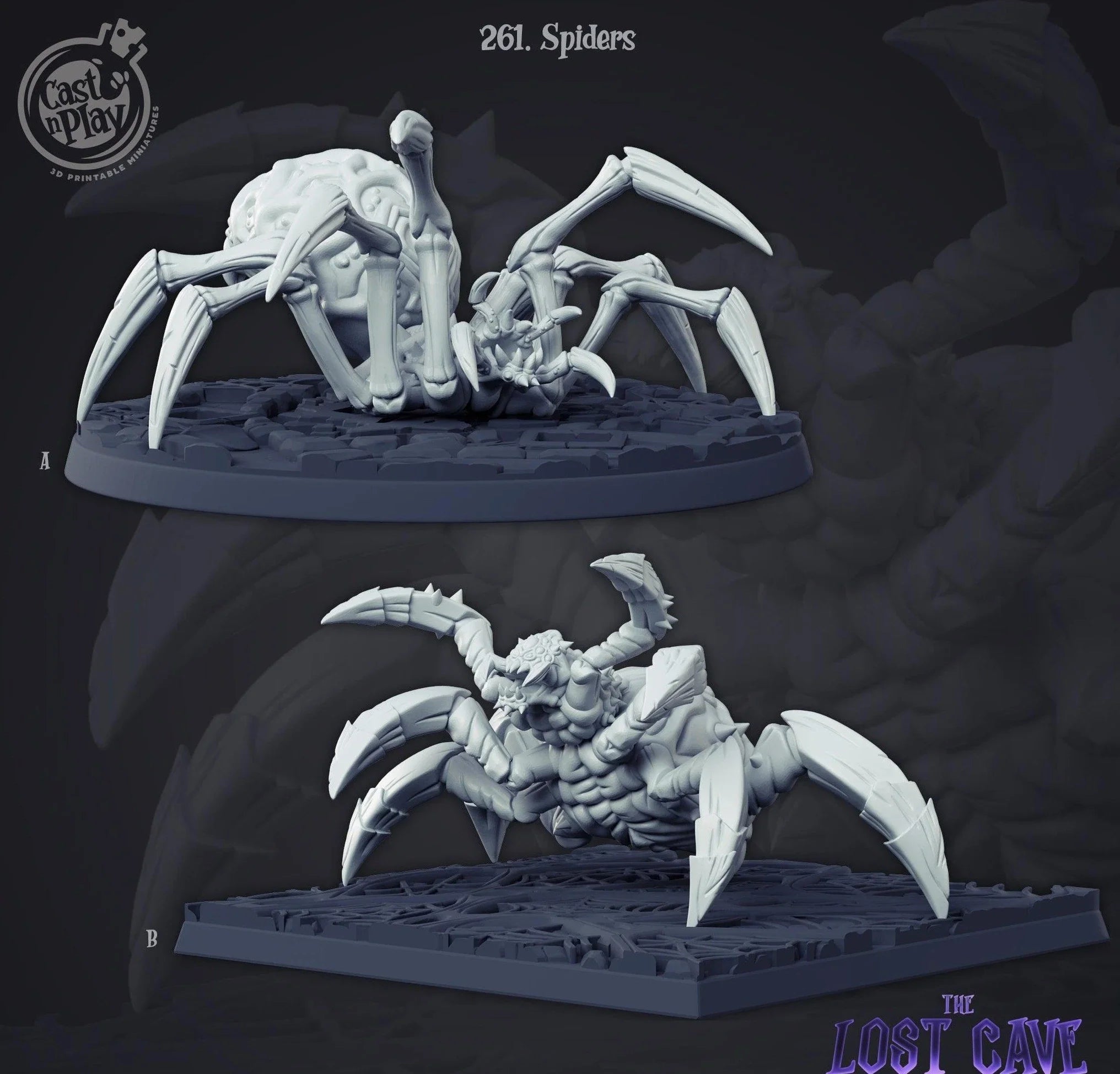 3D Printed Cast n Play Spiders The Lost Cave 28mm 32mm D&D (Online Only)