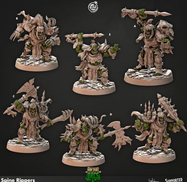 3D Printed Cast n Play Spine Rippers Iron Skull Orcs 28mm 32mm D&D (Online Only)