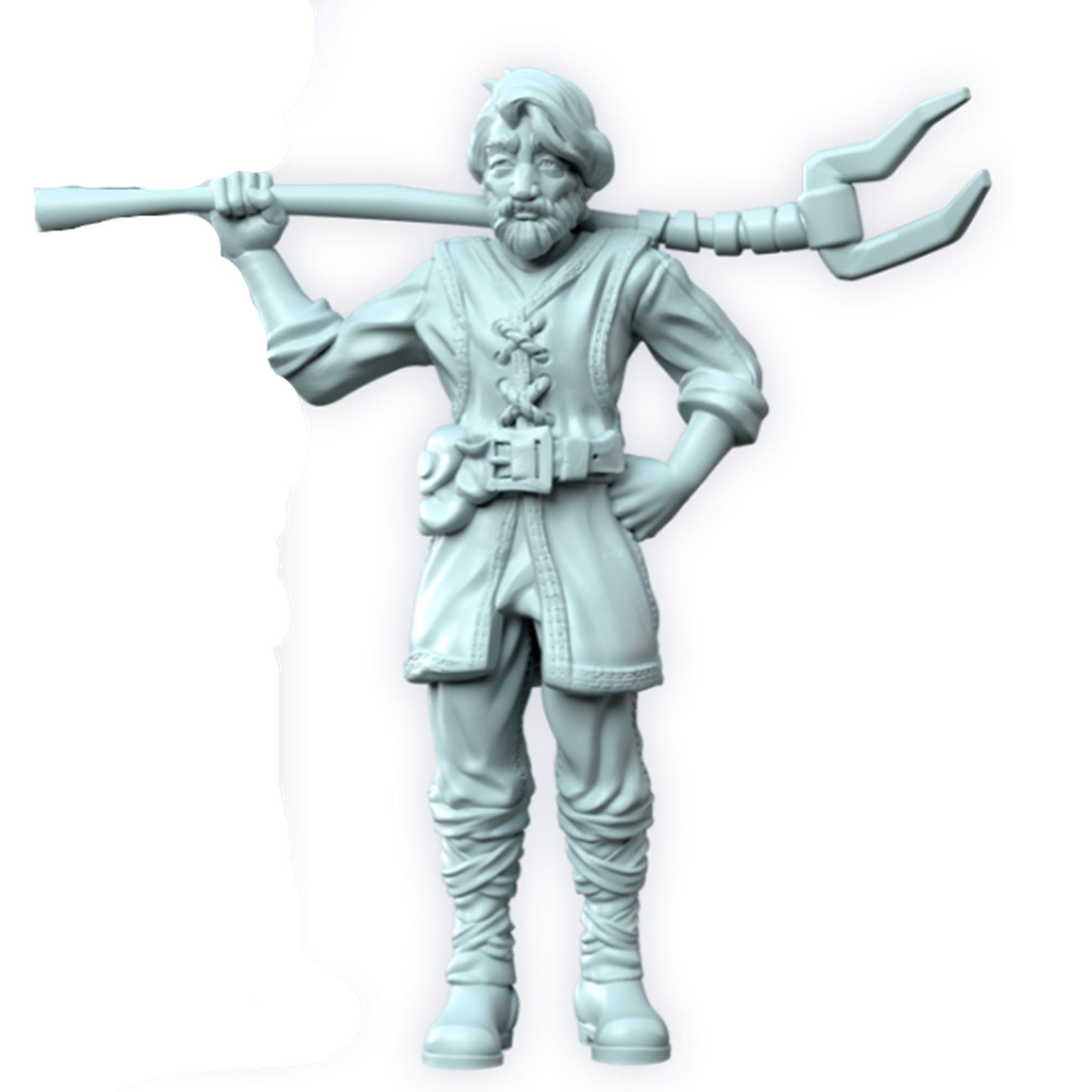 3D Printed Cast n Play Stable Keeper Farmer Kingdom of Thamarya 28mm 32mm D&D (Online Only)